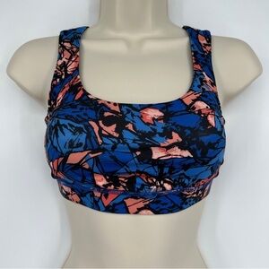 Lululemon Women's Energy Mini Paint Storm Harbor Blue Multi Black Sports Bra